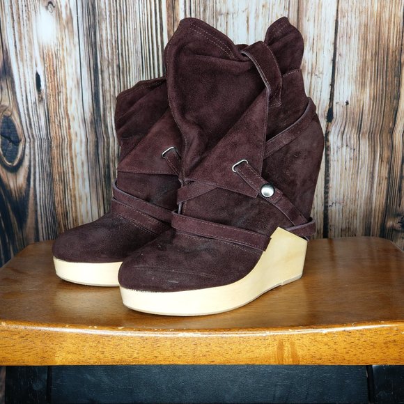 Alain Tondowski brown suede platforms EU38/US6.5 - Picture 1 of 7